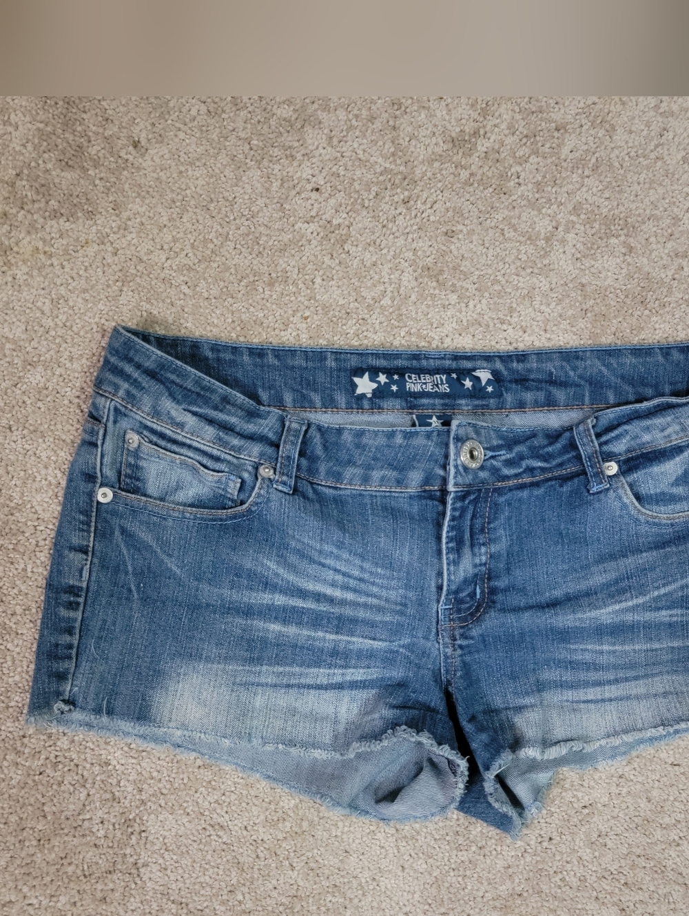 Celebrity Pink Denim Cutoff Shorts Juniors - Faded Blue Sz 11